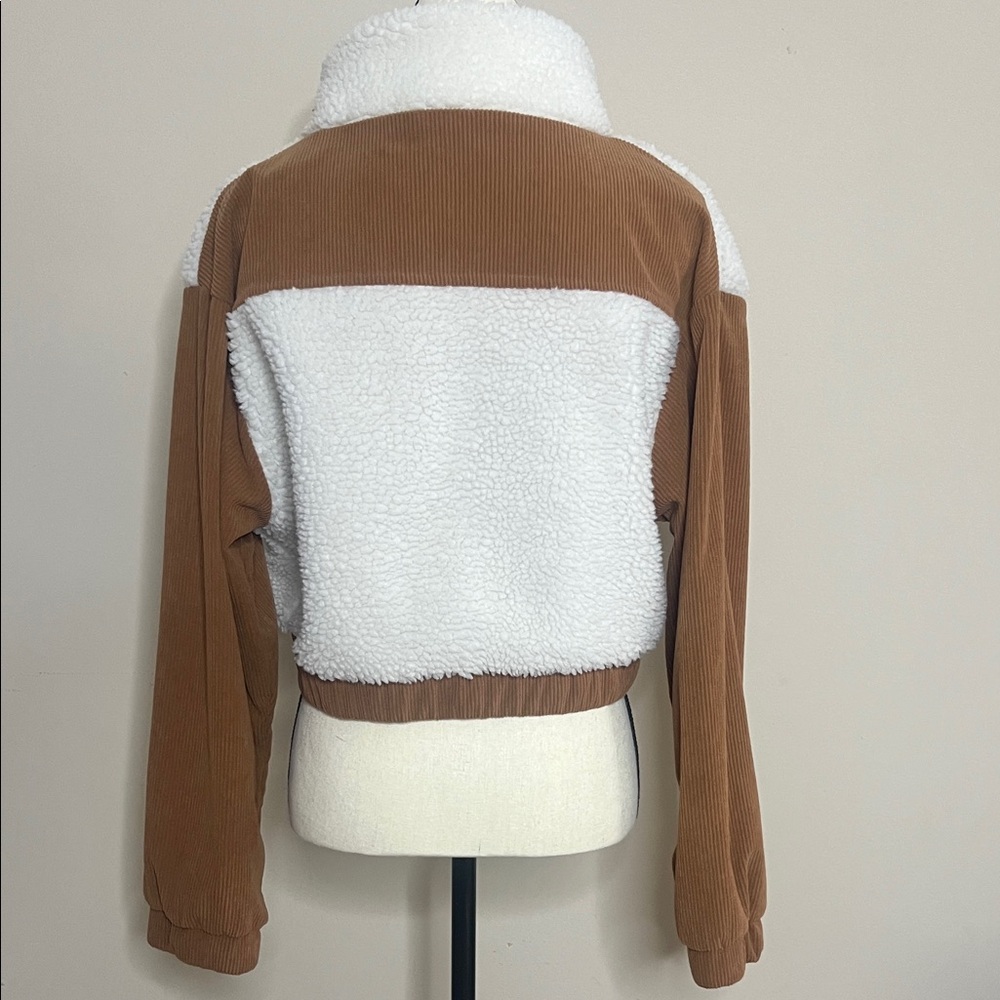 EUC Cozy White and Brown Teddy Jacket - Picture 9 of 11